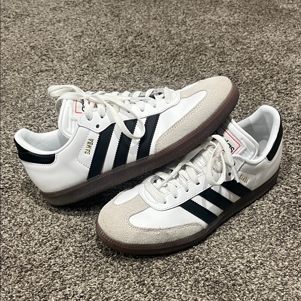 Adidas Samba White and Black Trainers